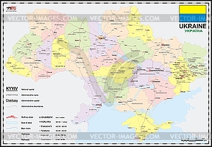 Карта Украины с Крымом - векторное изображение клипарта