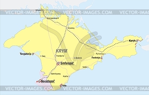 Карта Крыма - рисунок в векторном формате