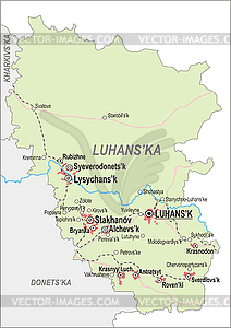 Map of Luhansk Oblast - vector image