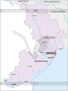 Map of Odessa Oblast - vector clipart