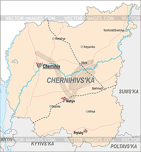 Map of Chernihiv Oblast - vector clip art