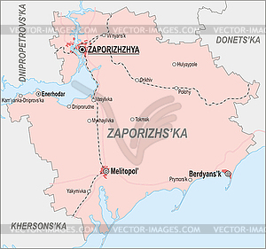 Map of Zaporizhia Oblast - vector image