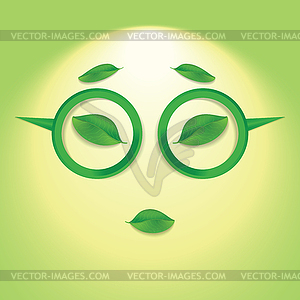 Sun face with glasses. - vector clipart