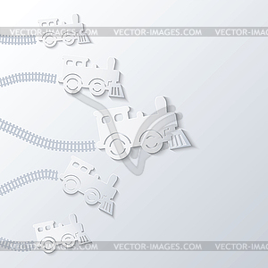 Steam locomotives move forward.  - vector clip art