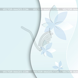 White blue flowers on a light background. - vector image