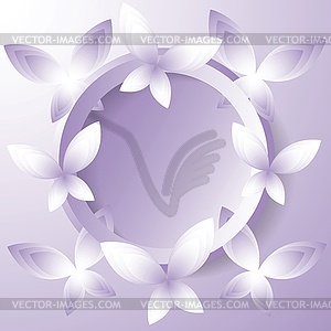 Background with violet butterflies. - vector clipart
