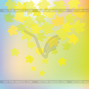 Красочный фон с падающими листьями клена. - изображение в векторе / векторный клипарт