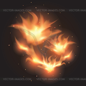 Языки пламени. - стоковое векторное изображение