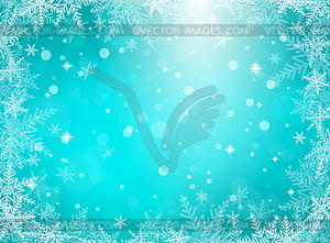 Christmas snowflakes on blue background - vector clip art