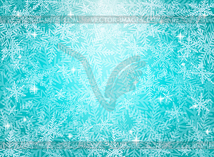 Christmas snowflakes on blue background - vector clipart