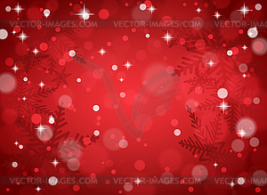 Рождественские снежинки на красном фоне - стоковый клипарт