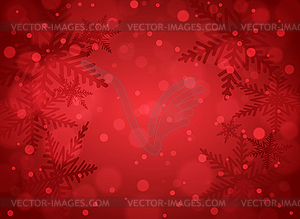 Christmas snowflakes on red background - vector image