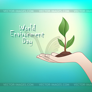 World environment day sign on colorful background - vector clipart