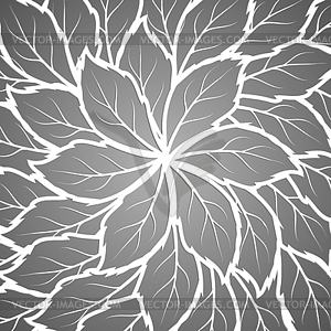 gray background with leaves - векторизованный клипарт