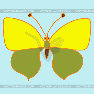 Желтая бабочка - векторное изображение клипарта