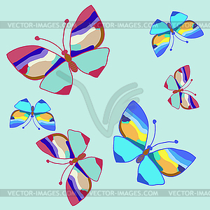 Синий набор бабочки - клипарт в векторе
