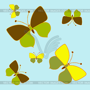 Yellow butterfly set - vector clip art