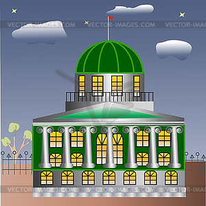 House with columns - vector clip art