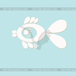 Sticker fish - vector clip art