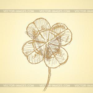 Sketch clover, background, saint Patrick day - vector clip art