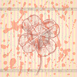 Sketch clover, background, saint Patrick day - vector clipart / vector image