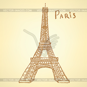 Sketch Eiffel tower, background eps 10 - vector clipart