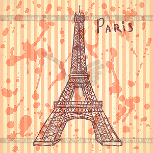 Sketch Eiffel tower, background eps 10 - vector image