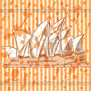 Sketch Sydney opera, background eps 10 - color vector clipart