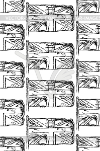 Sketch flag of UK, seamless pattern - royalty-free vector image