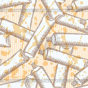 Sketch tooth paste, seamless pattern - royalty-free vector image