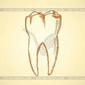 Sketch teeth, vintage background - royalty-free vector clipart