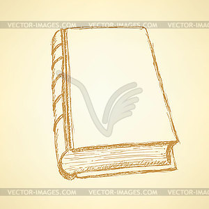 Sketch cute closed book - vector image