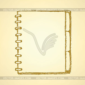 Sketch notebook with spiral - vector clipart