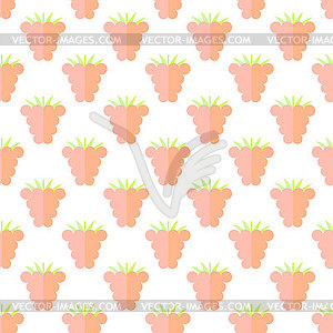 Flat raspberry cute seamless pattern - vector image