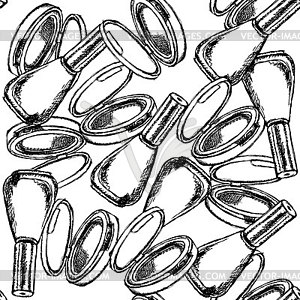 Sketch powder compact and nail polish - vector clipart