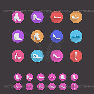 Icons for womens shoes - vector clipart