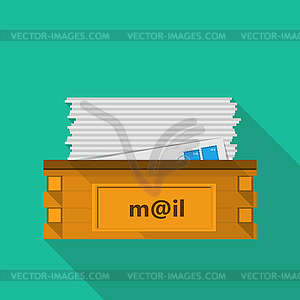 Flat icon for a mailbox for site and business - vector image