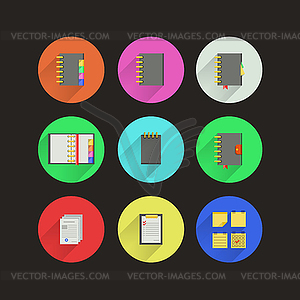 Flat icons for notebooks - vector image