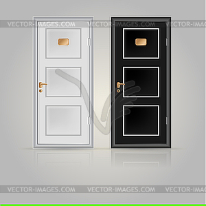 Illustration of closed doors - vector image