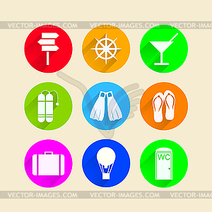 Flat icons for leisure - vector image