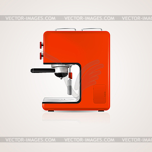 Illustration of red coffee machine - vector image