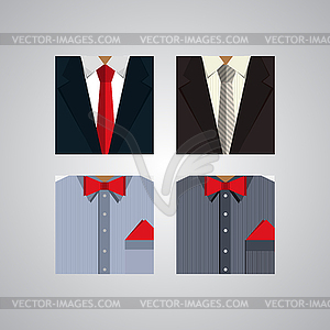 Flat icons for formal wear - vector clip art