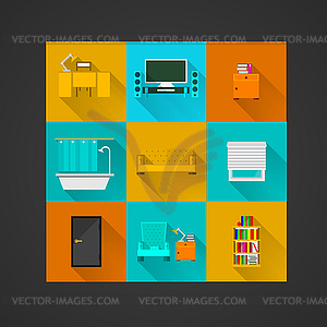 Icons for apartment - vector clip art