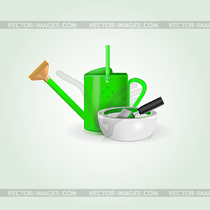 Illustration of waterng can - vector image