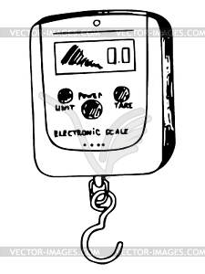 Электронные весы - рисунок в векторе