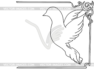 Frame, design, doodle , dove  - vector clipart