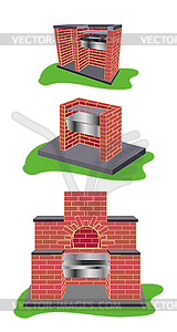 Три модели барбекю - векторизованное изображение клипарта