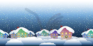 Christmas village pattern - vector image