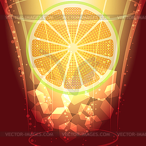 Ice cubes and lemon slice - vector clipart