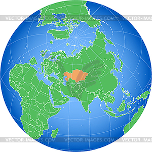 Карта Казахстана - изображение в формате EPS
